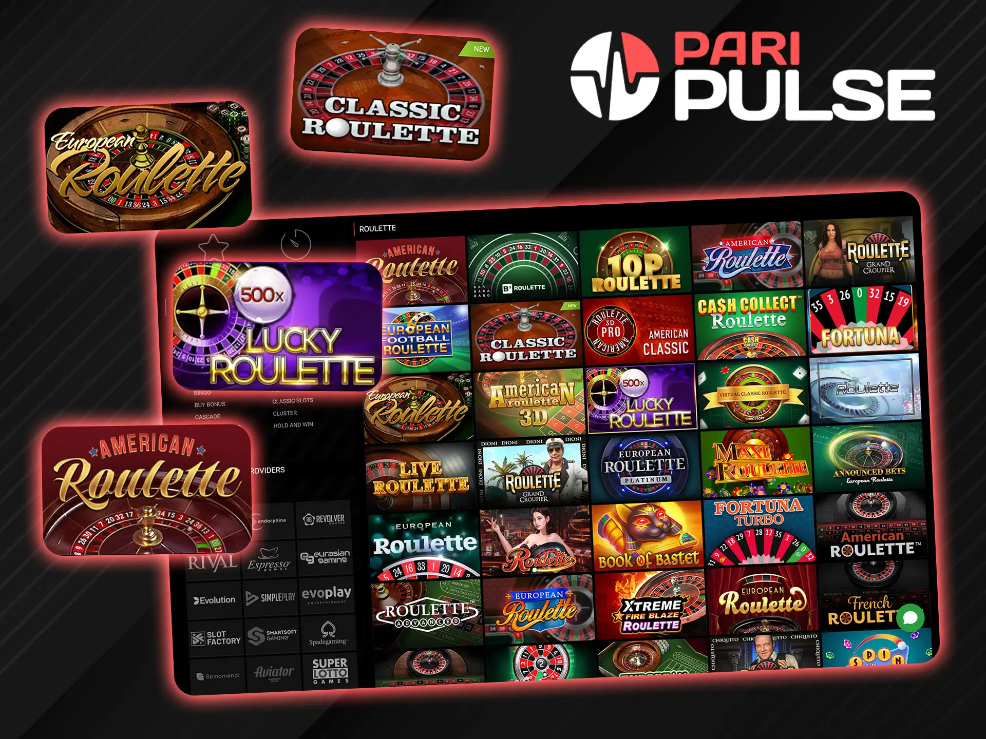 Try your luck in the roulette game at PariPulse.
