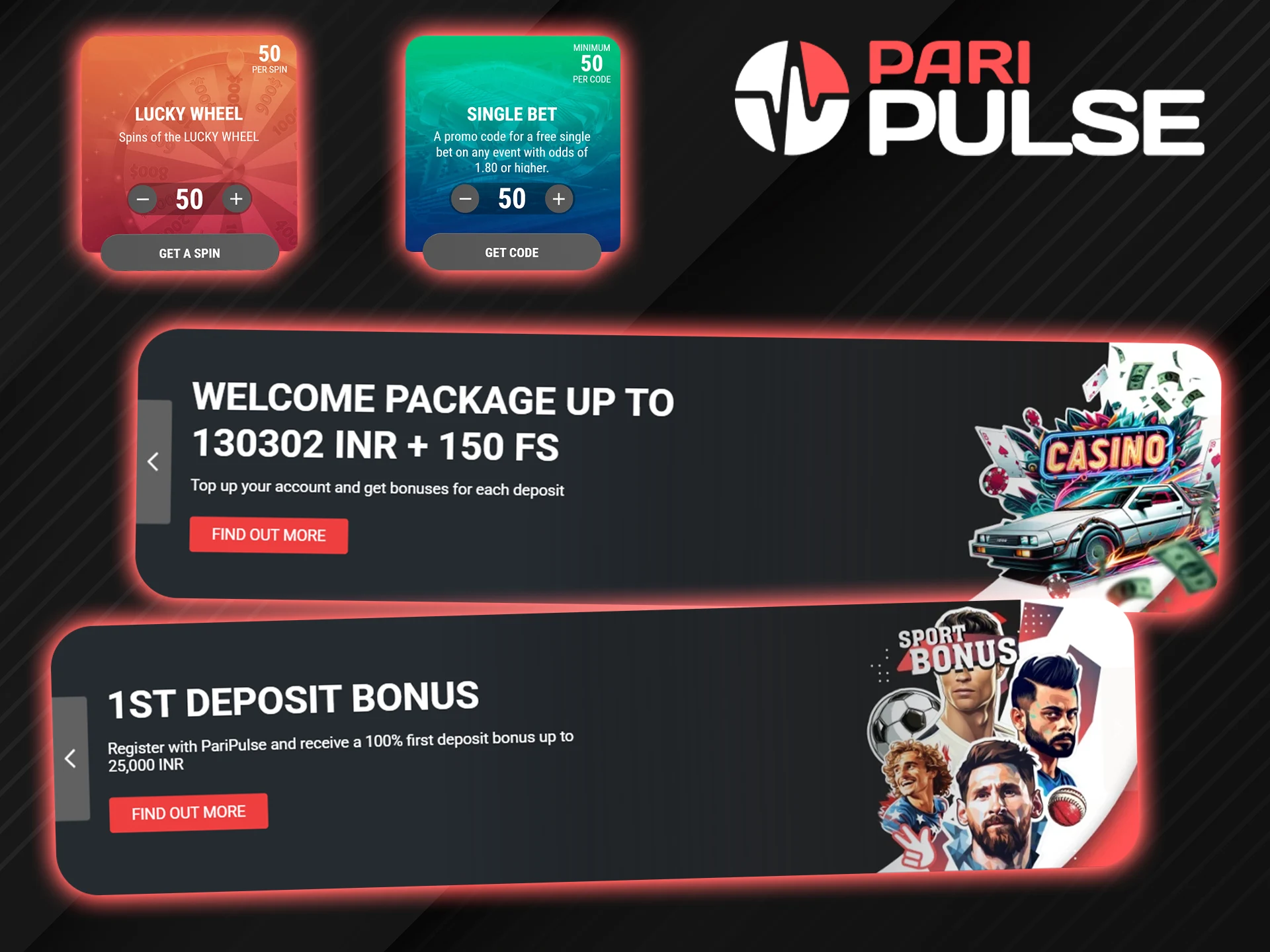 Find out what other bonuses PariPulse has prepared for you.