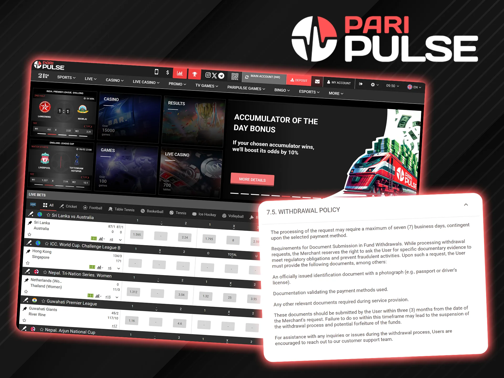 Read the PariPulse withdrawal rules.