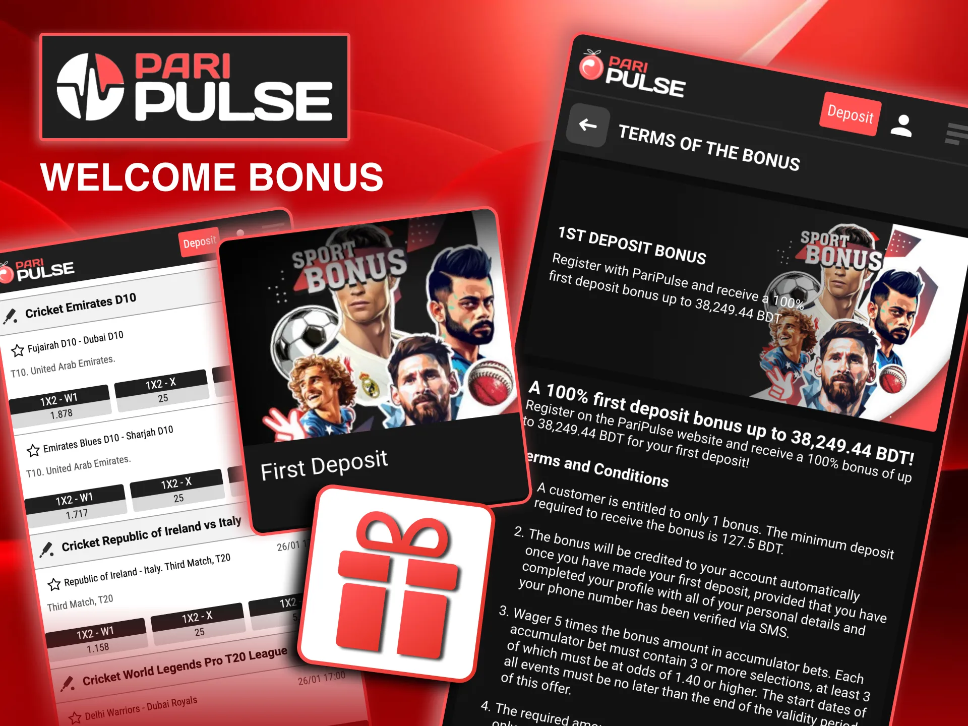 Activate Paripulse cricket bonus by registering and entering promo code.