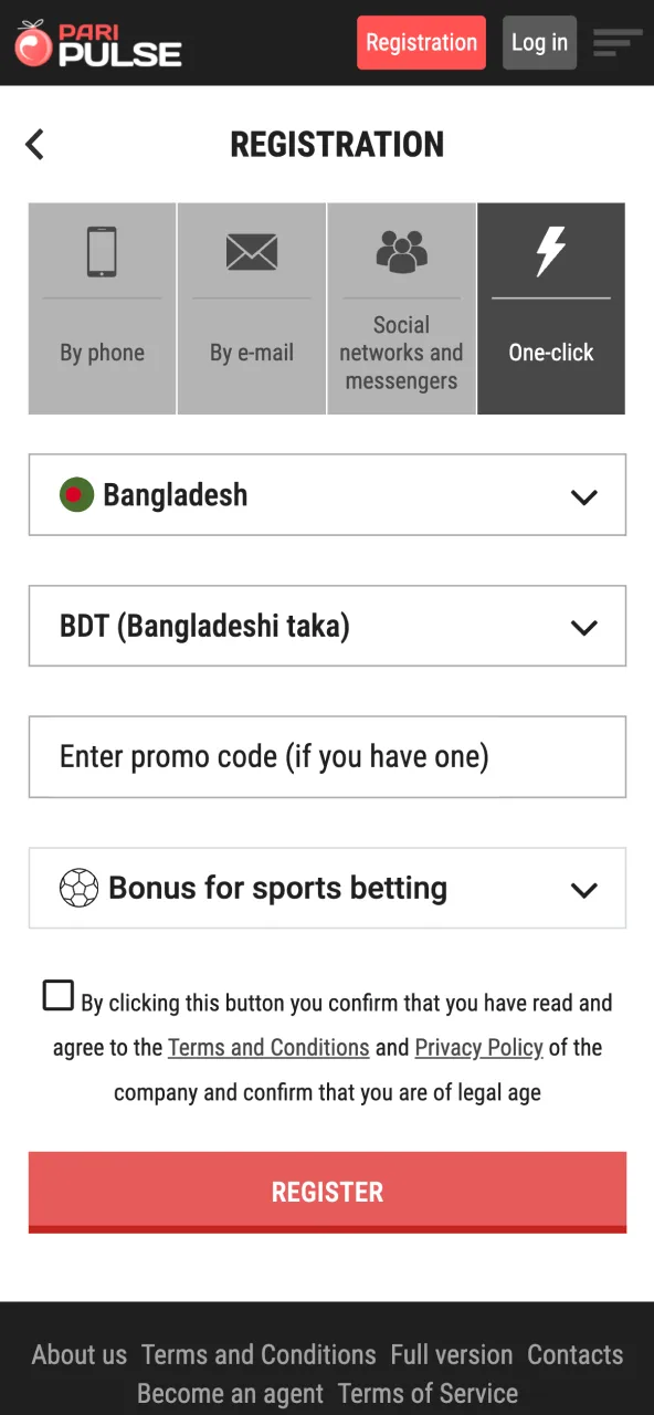 Register on Paripulse in under a minute with easy steps.