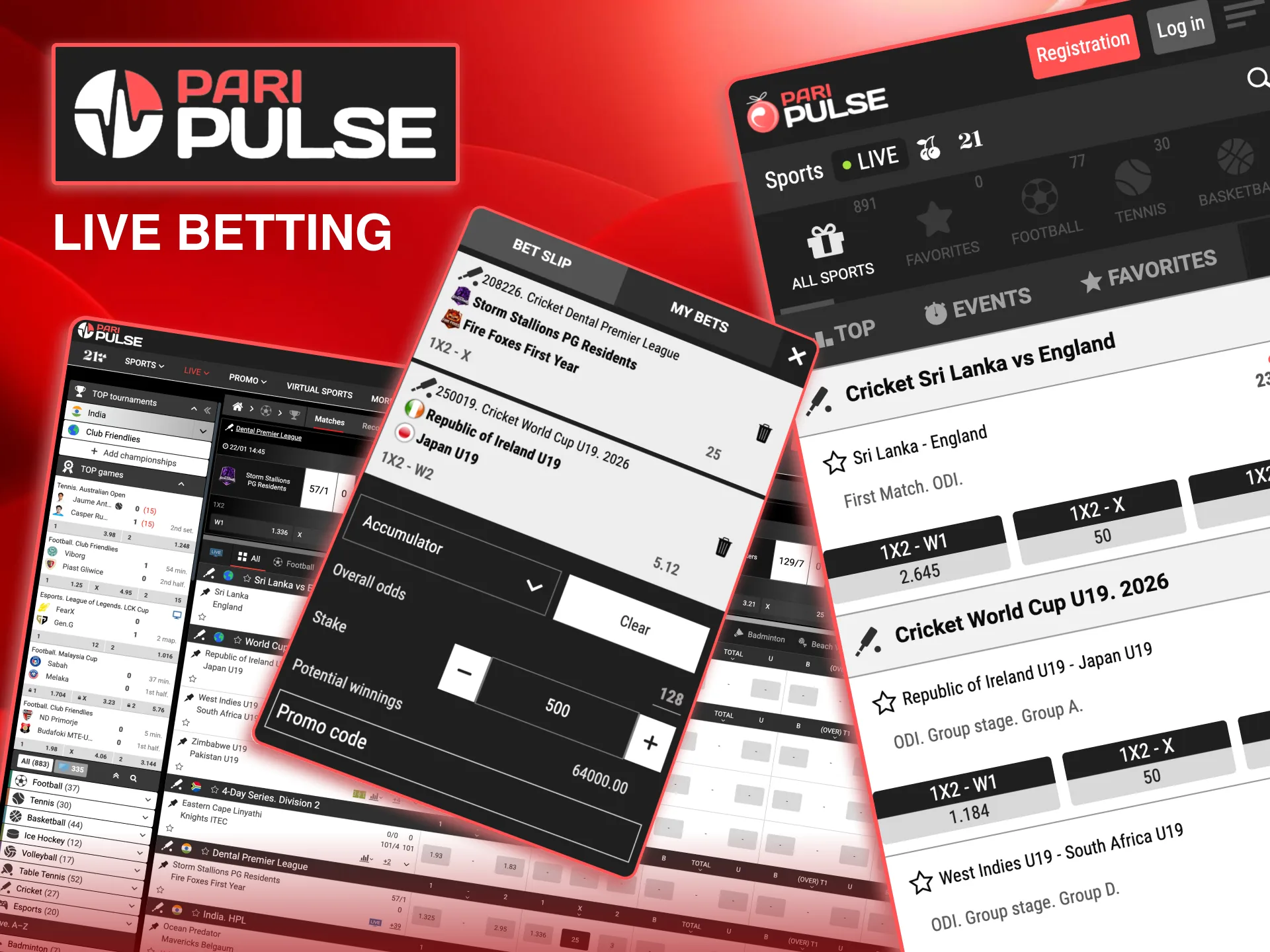 Enjoy live betting and watch high-quality match broadcasts directly on Paripulse.