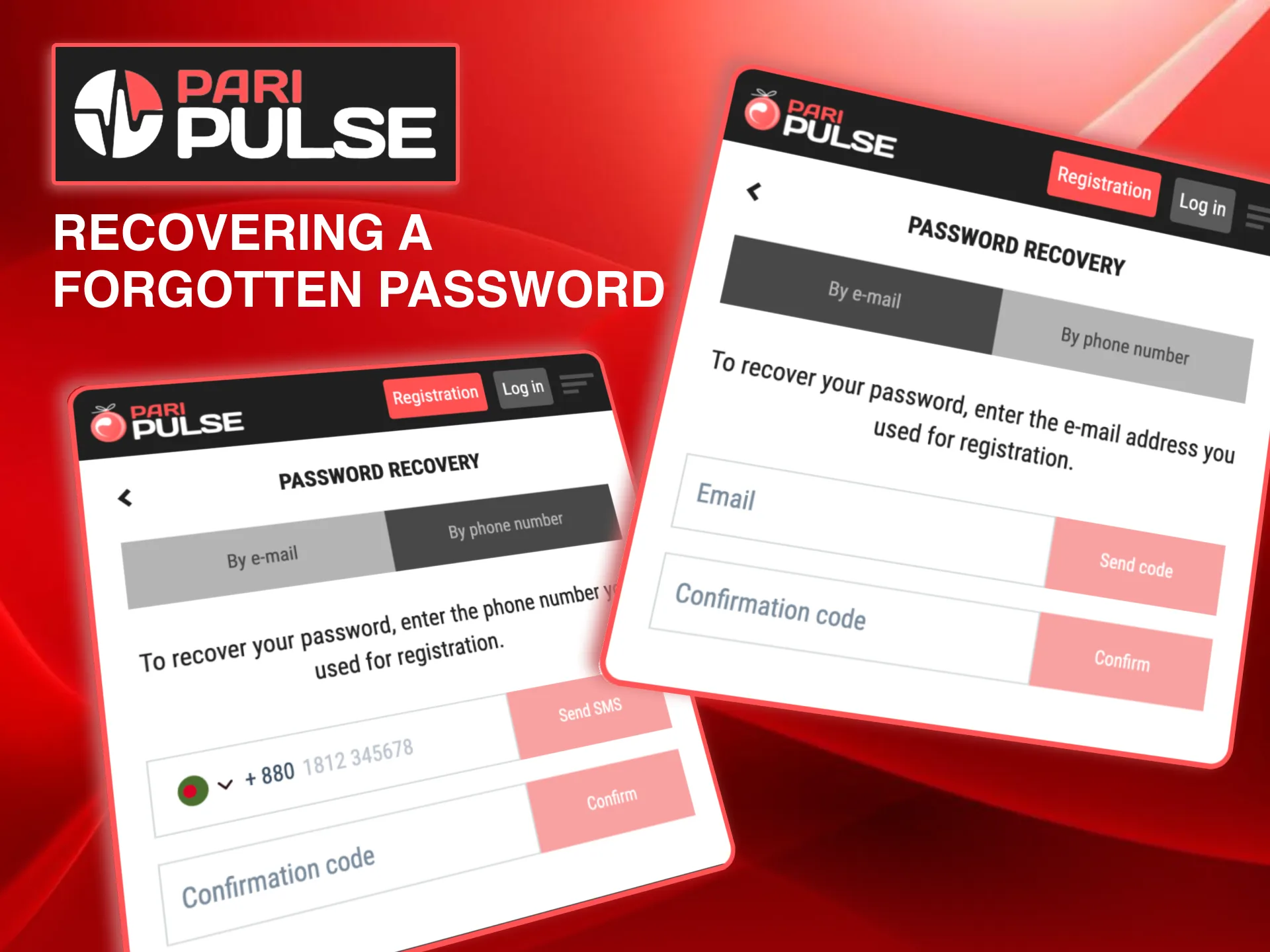 Password reset page on Paripulse prompting users to enter phone or email details.